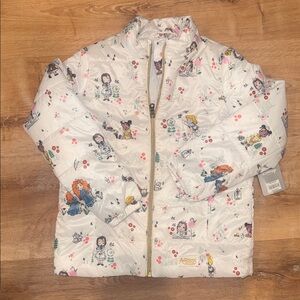 Disney Kids animations Character Print Puffer Jacket - White